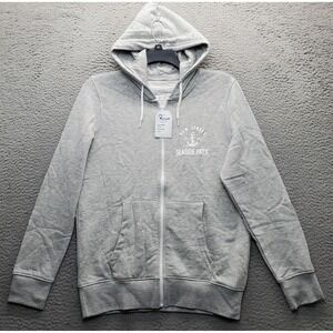 Ragwear Hoodie Womens Small Gray Fleece Lined Seaside Park Oversized Full Zip